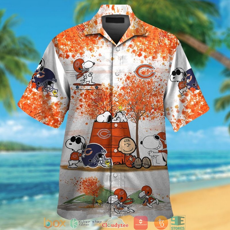 Chicago Bears Small sugar Skull Hawaiian shirt, short