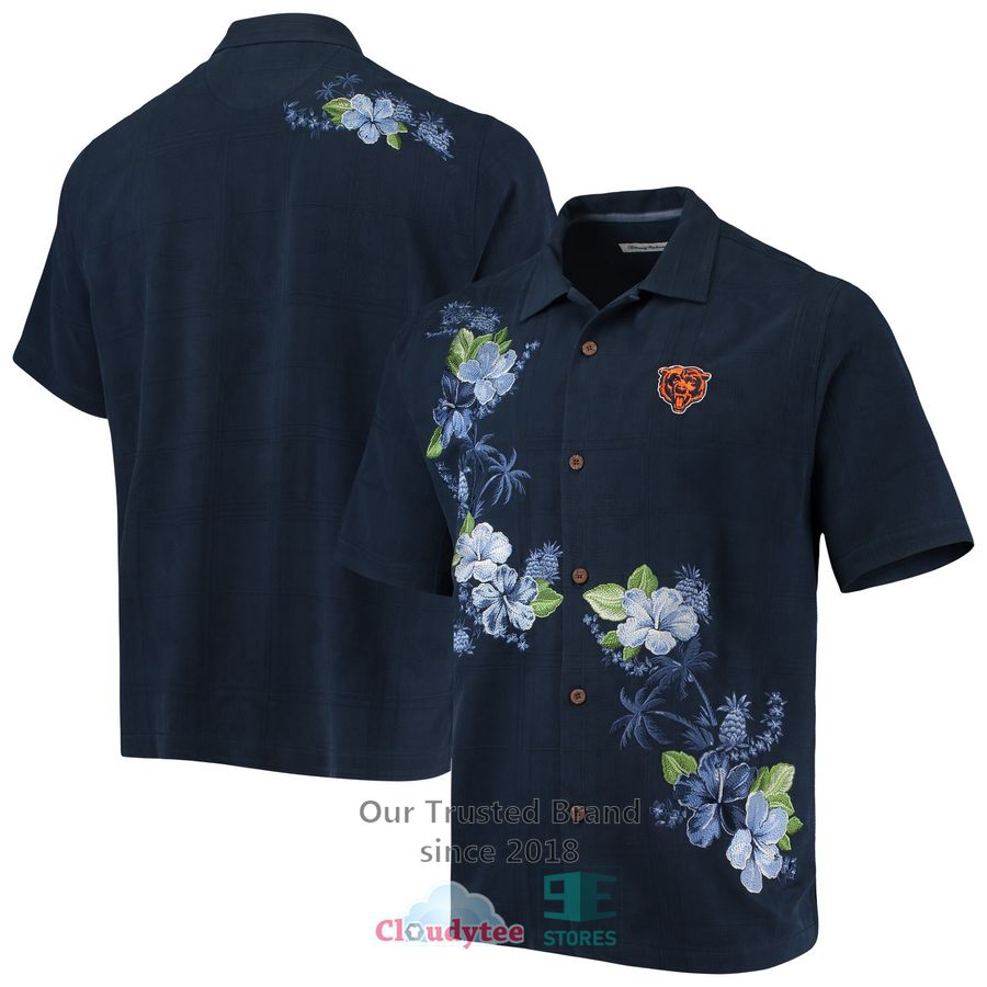 Chicago Bears Sugar Skull Navy Hawaiian Shirt