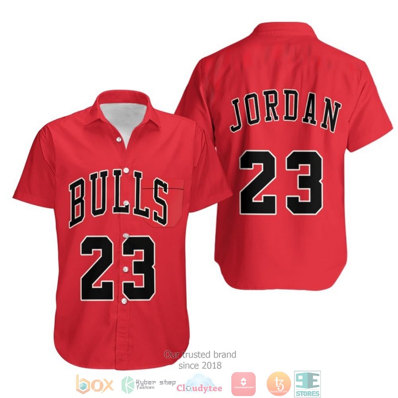 Chicago Bulls Michael Jordan 23 Nba Throwback Red Jersey Inspired Hawaiian Shirt