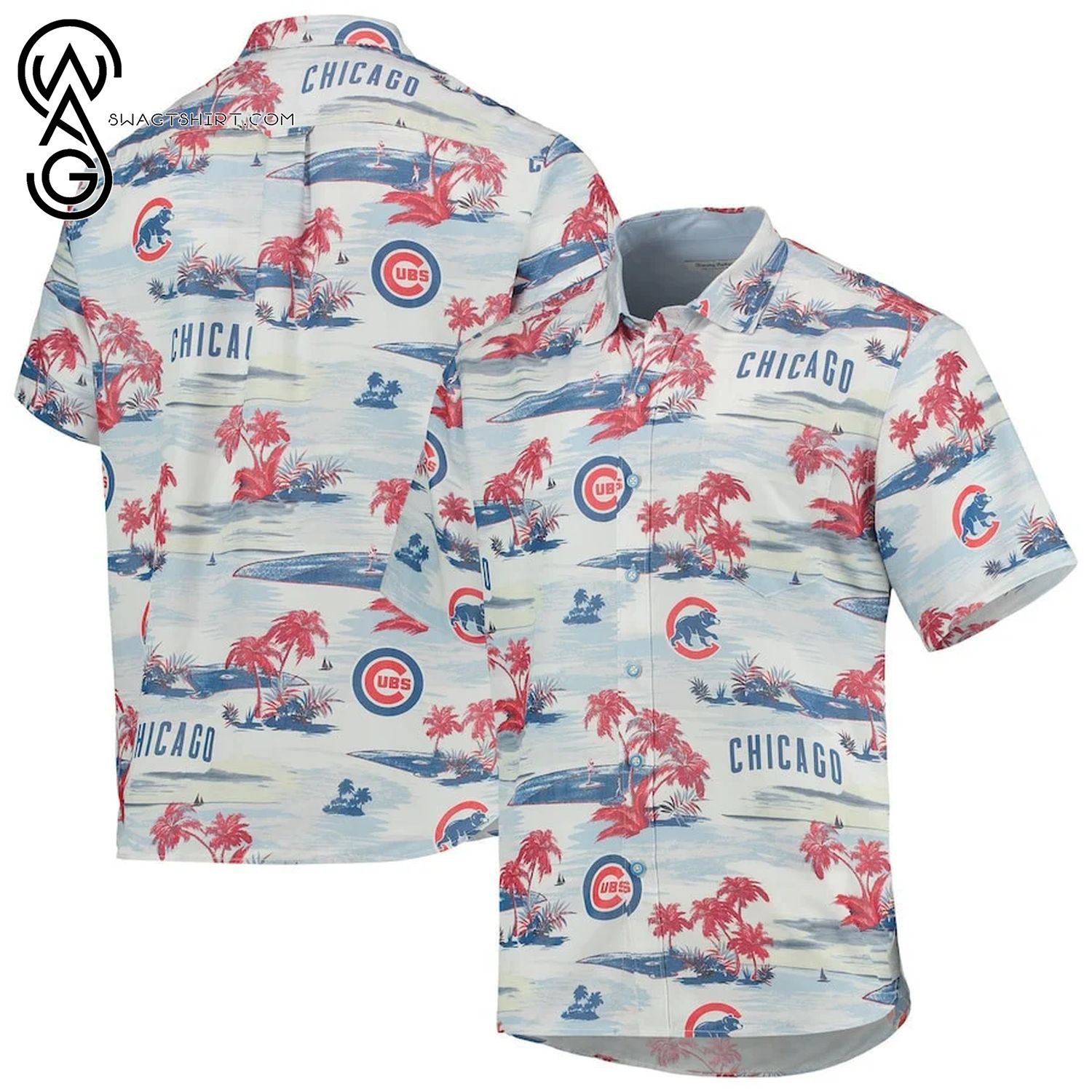 Chicago Cubs Vintage Full Print Hawaiian Shirt