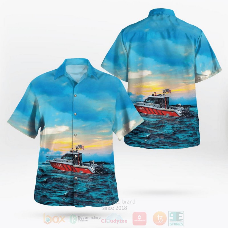 Chicago Fire Department CFD Illinois Christopher Wheatley Fireboat Hawaiian Shirt