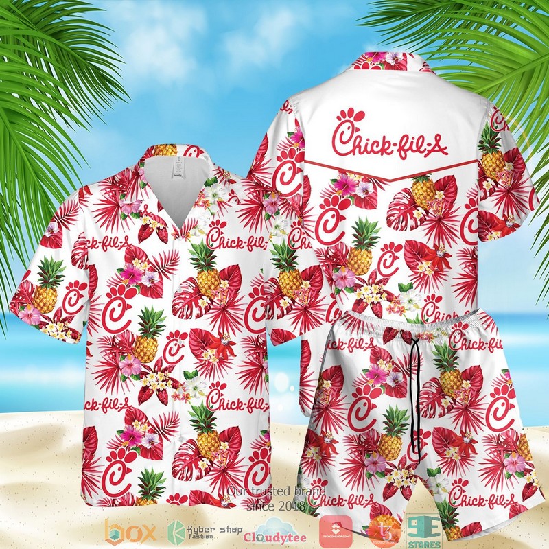 Chicken American Flag Tropical Hawaiian Shirt