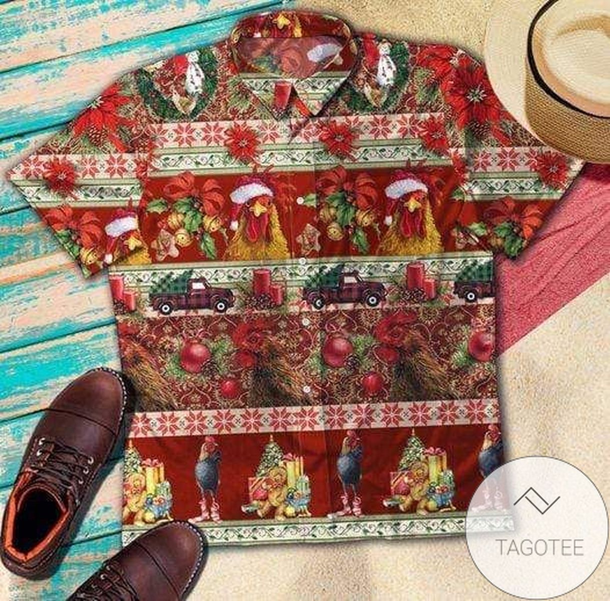 Chicken Green Tropical Leaves Hawaiian Shirt Summer Button Up Shirt For Men Latest Shirt 2020