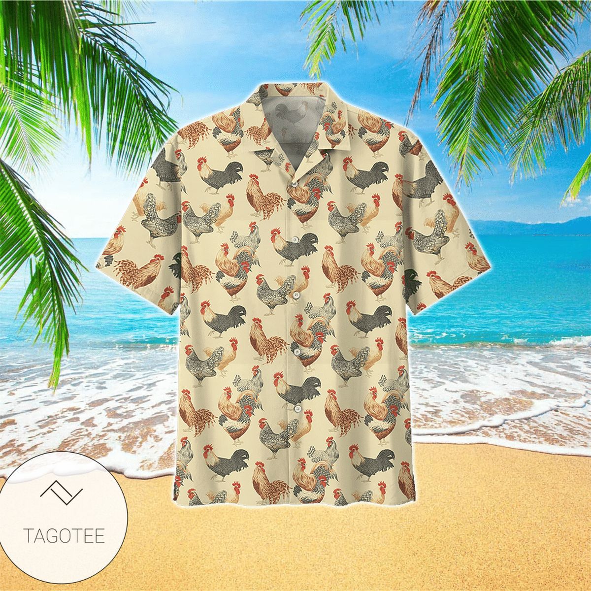 Chicken Green Tropical Leaves Hawaiian Shirt Summer Button Up Shirt For Men Latest Shirt 2020