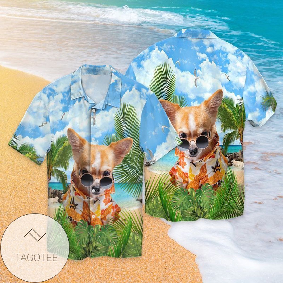 Chihuahua Apparel Chihuahua Hawaiian Button Up Shirt