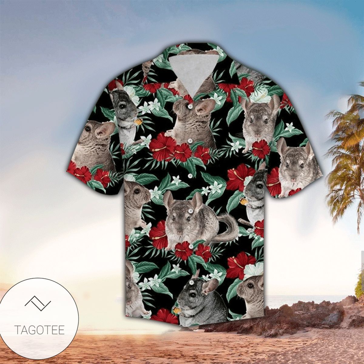 Chinchillas Tropical 3d Hawaiian Shirt For Men With Vibrant Colors And Textures