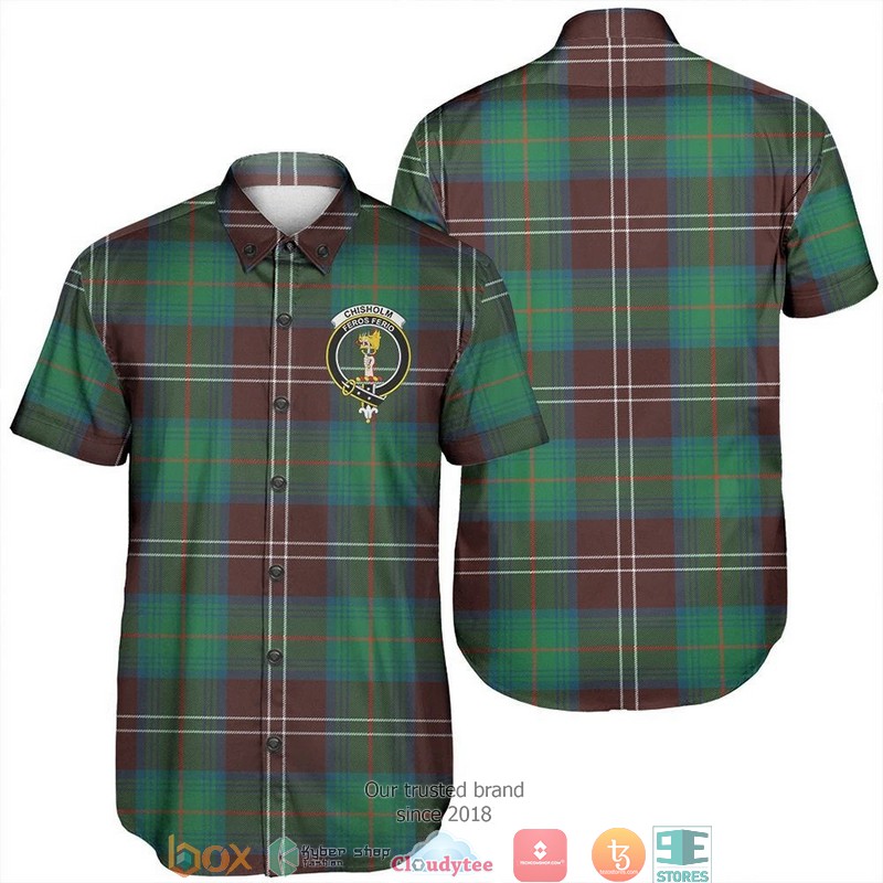 Chisholm Hunting Ancient Tartan Short Sleeve Hawaiian Shirt