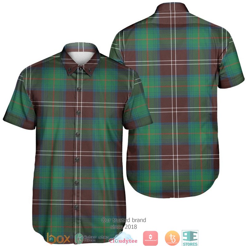 Chisholm Hunting Ancient Tartan Crest Short Sleeve Hawaiian Shirt