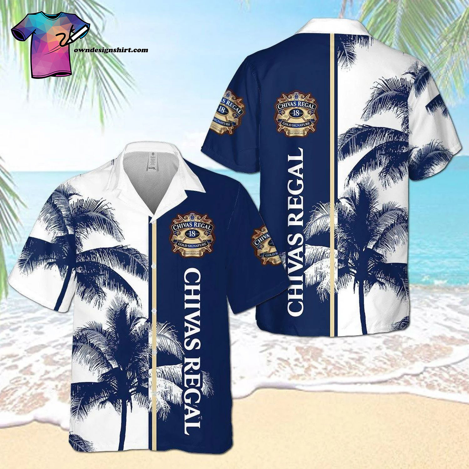 Chivas Regal Palm Tree Pattern All Over Print Summer Vacation Hawaiian Shirt