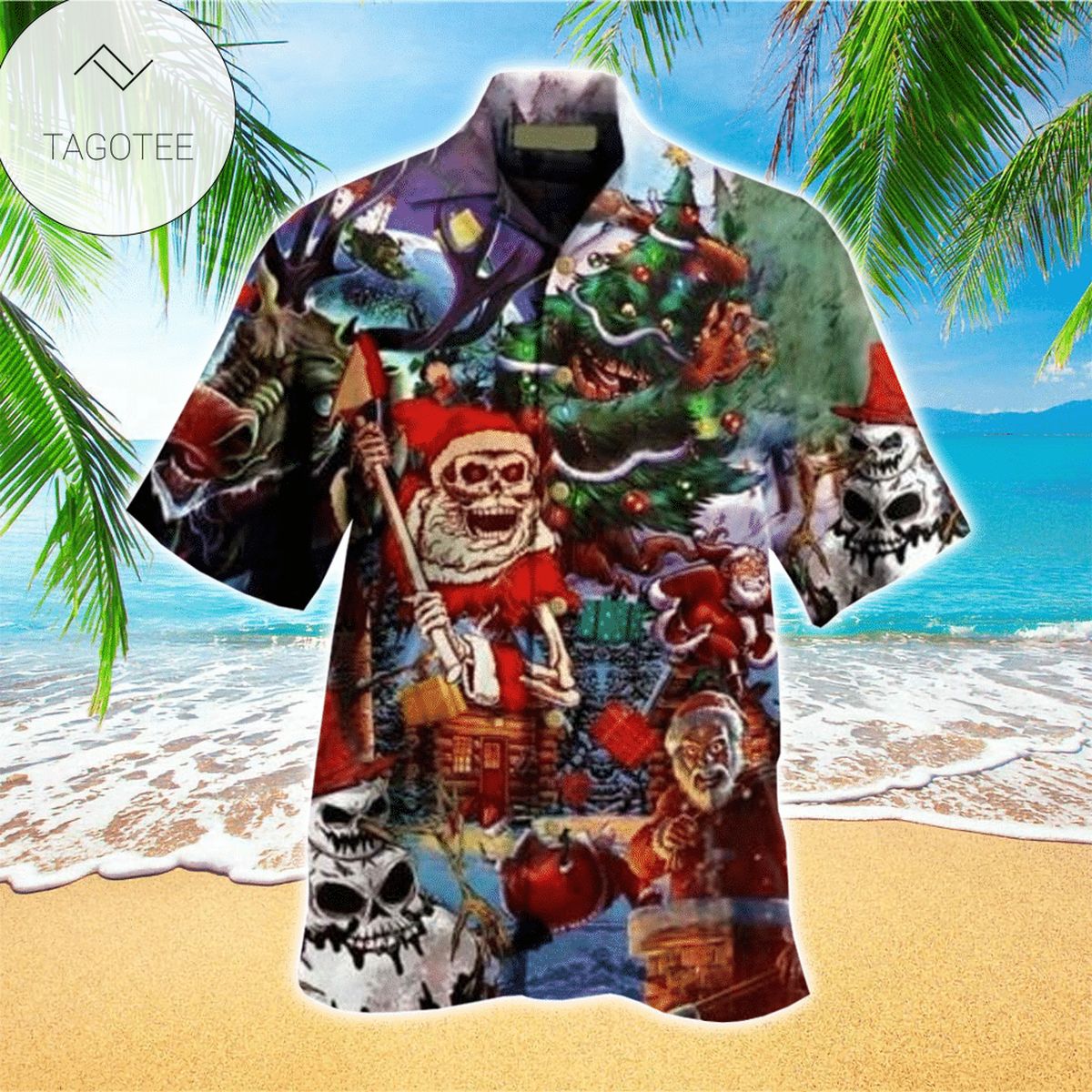 Christmas Biker Leather Jacket What Fun Hawaiian Shirt