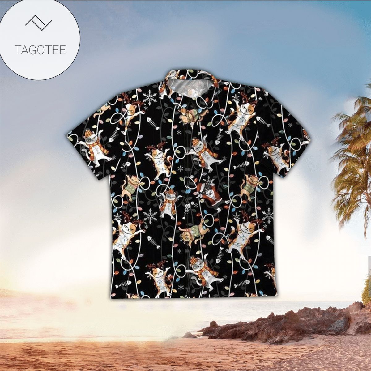 Christmas Cat Hawaiian Shirt 3d T Shirt