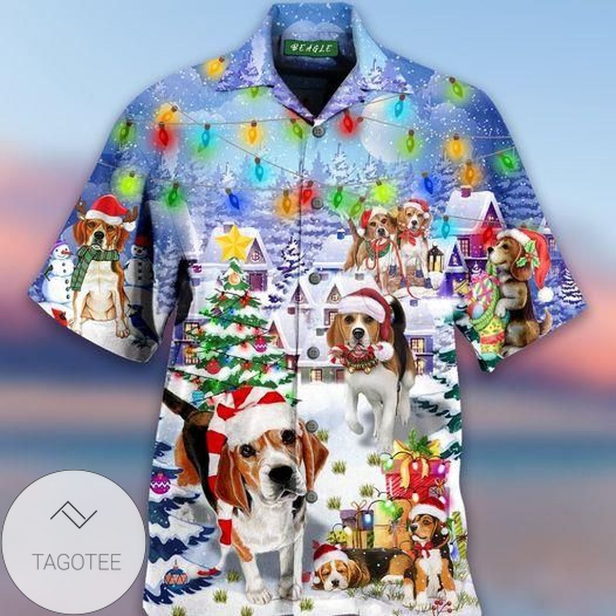 Christmas Kaleidoscope Cat 3D Print Polyester Hawaiian Aloha Shirts