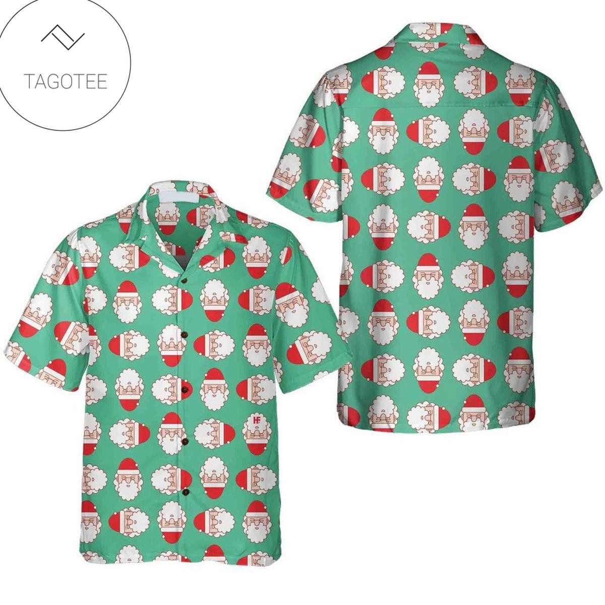 Christmas Santa Claus With Flamingo Funny 3D Print Polyester Hawaiian Aloha Shirts