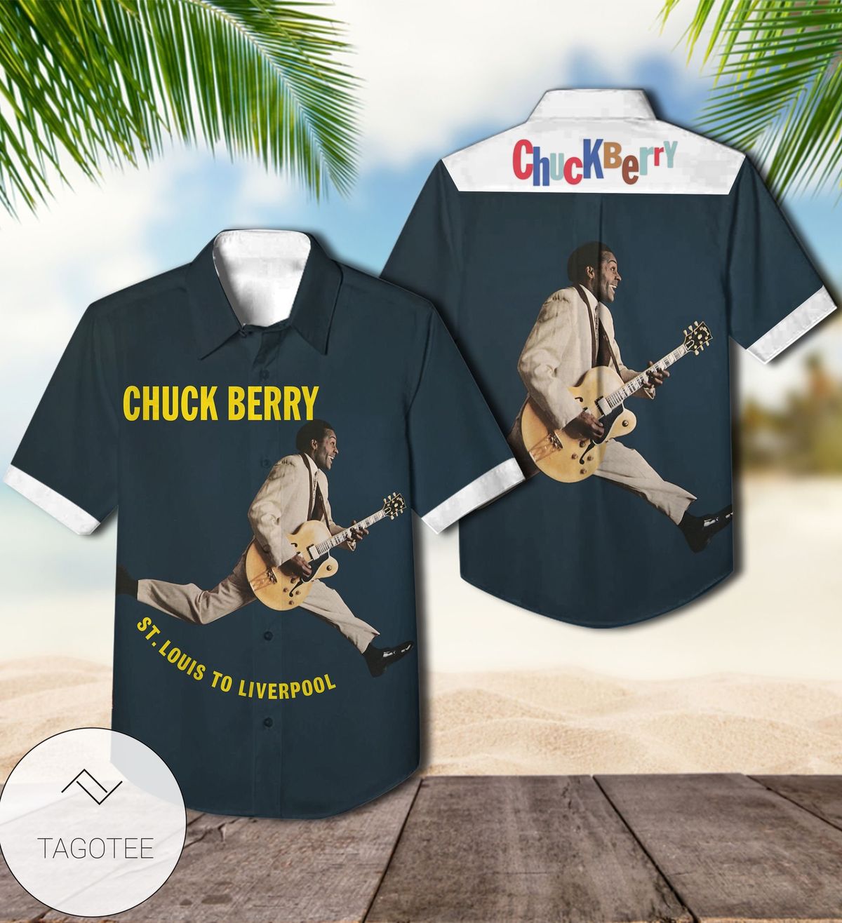 Chuck Berry The Great Twenty-eight Compilation Album Cover Hawaiian Shirt