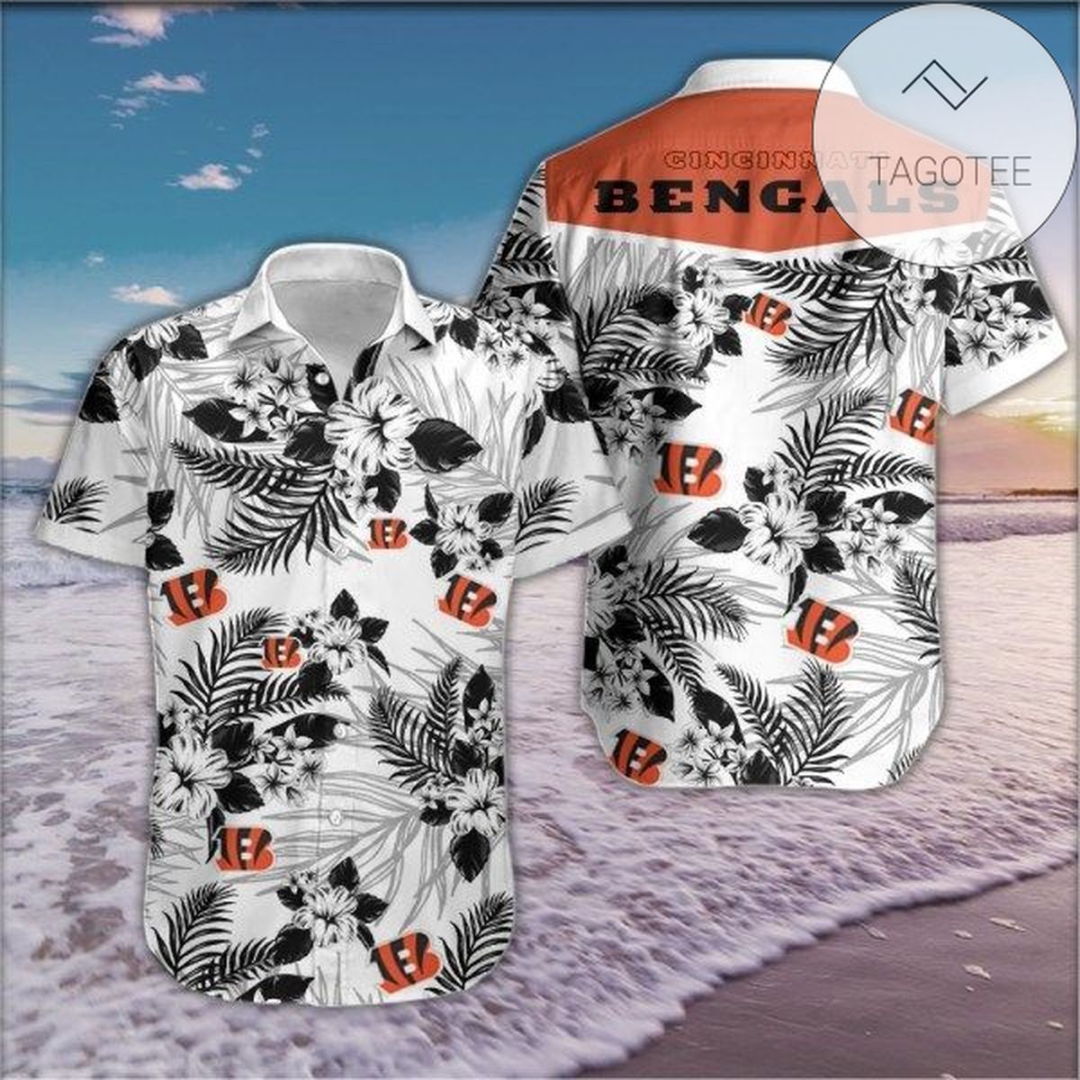 Cincinnati Bengals LV All Over Print Summer Short Sleeve Hawaiian Beach Shirt – Orange