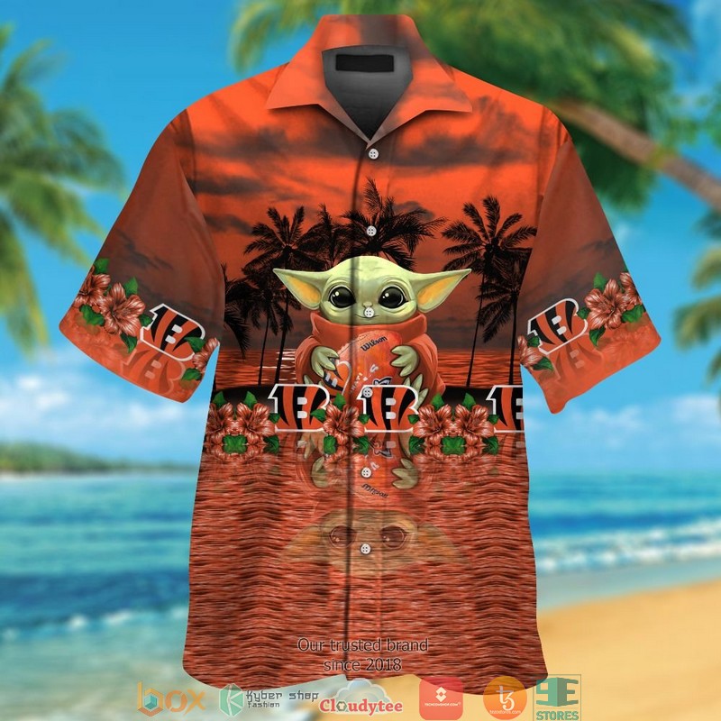 Cincinnati Bengals Baby Yoda Hawaiian Shirt, short