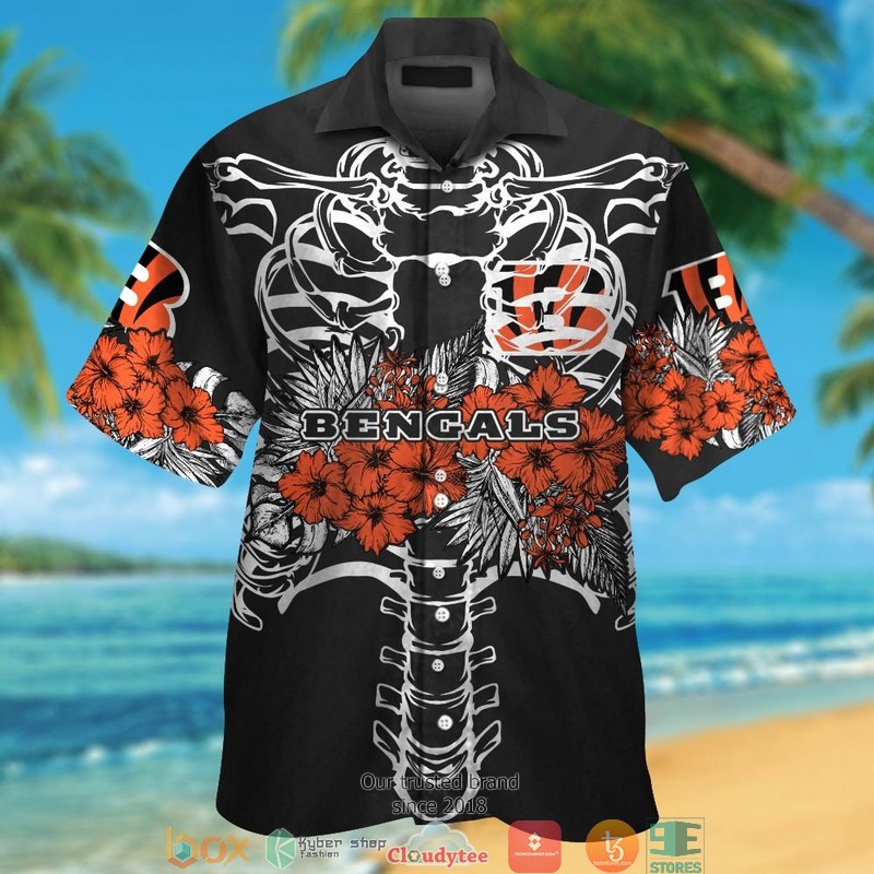 Cincinnati Bengals cannabis Black Hawaiian Shirt, short