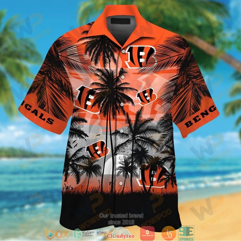 Cincinnati Bengals coconut island grey Hawaiian Shirt, short