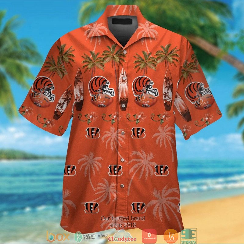 Cincinnati Bengals Fish pineapple pattern Hawaiian shirt, short