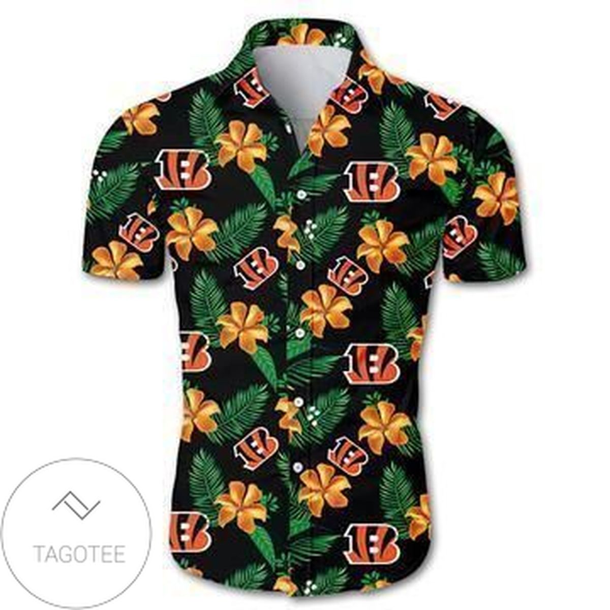 Cincinnati Bengals Authentic Hawaiian Shirt 2022 Tropical Flower Short Sleeve Slim Fit Body