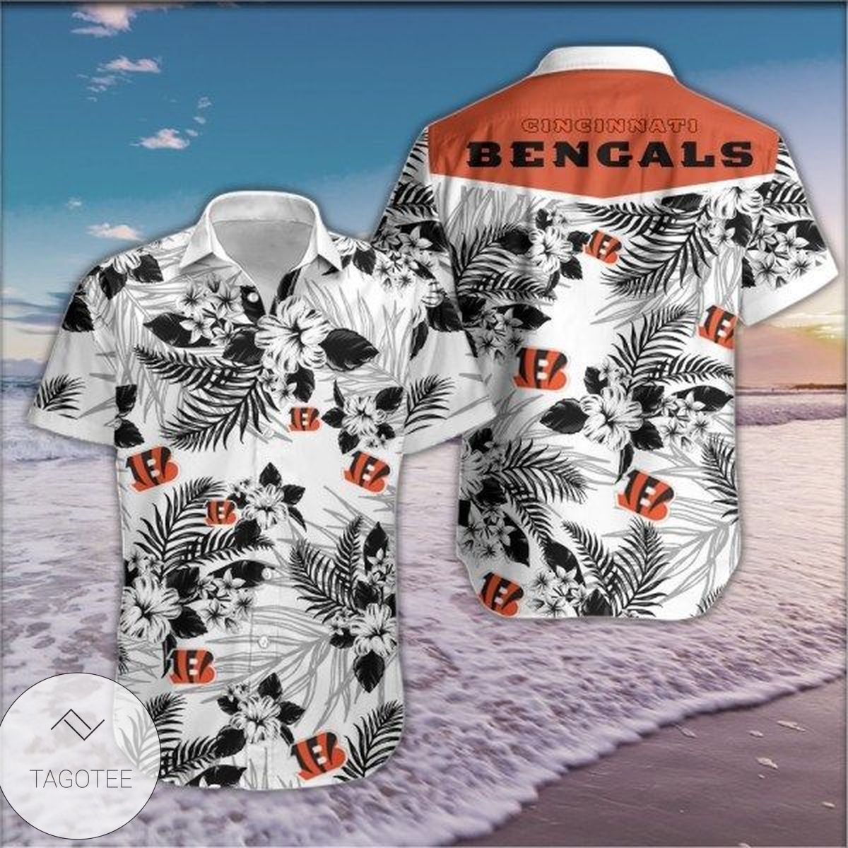 Cincinnati Bengals Hawaiian Shirt Floral Button Up Slim Fit Body