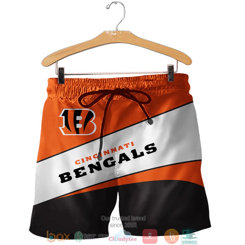 Cincinnati Bengals coconut orange Hawaiian shirt, short