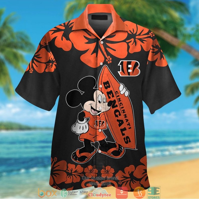 Cincinnati Bengals Mickey Mouse Hawaiian Shirt, short