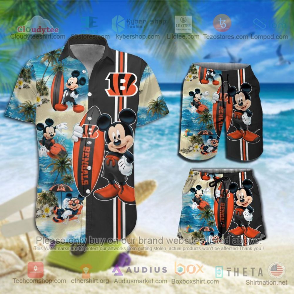 Cincinnati Bengals Mickey Mouse NFL Hawaiian Shirt, Short