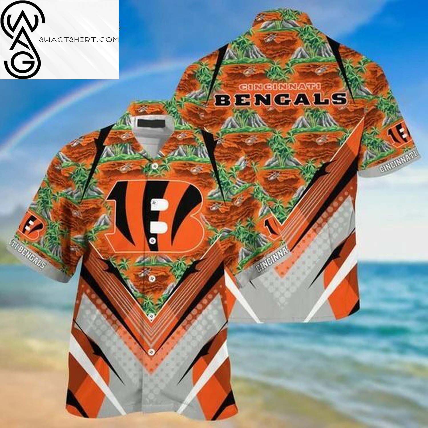 Cincinnati Bengals NFL Tropical All Over Print Hawaiian Shirt