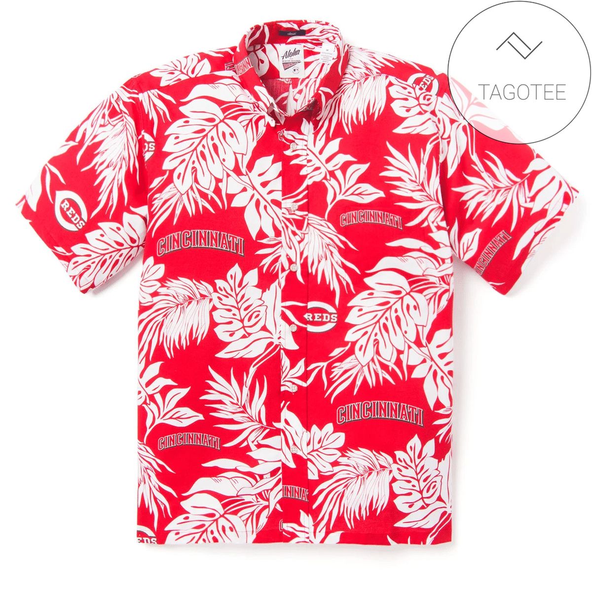 Cincinnati Reds Logo Tropical Leaves Authentic Hawaiian Shirt 2022