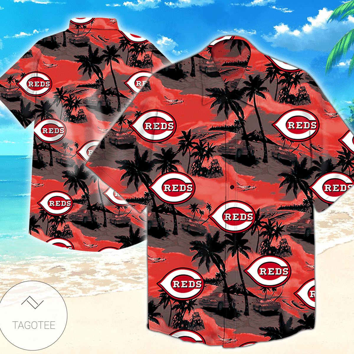 Cincinnati Reds 50th State Hawaiian Shirt