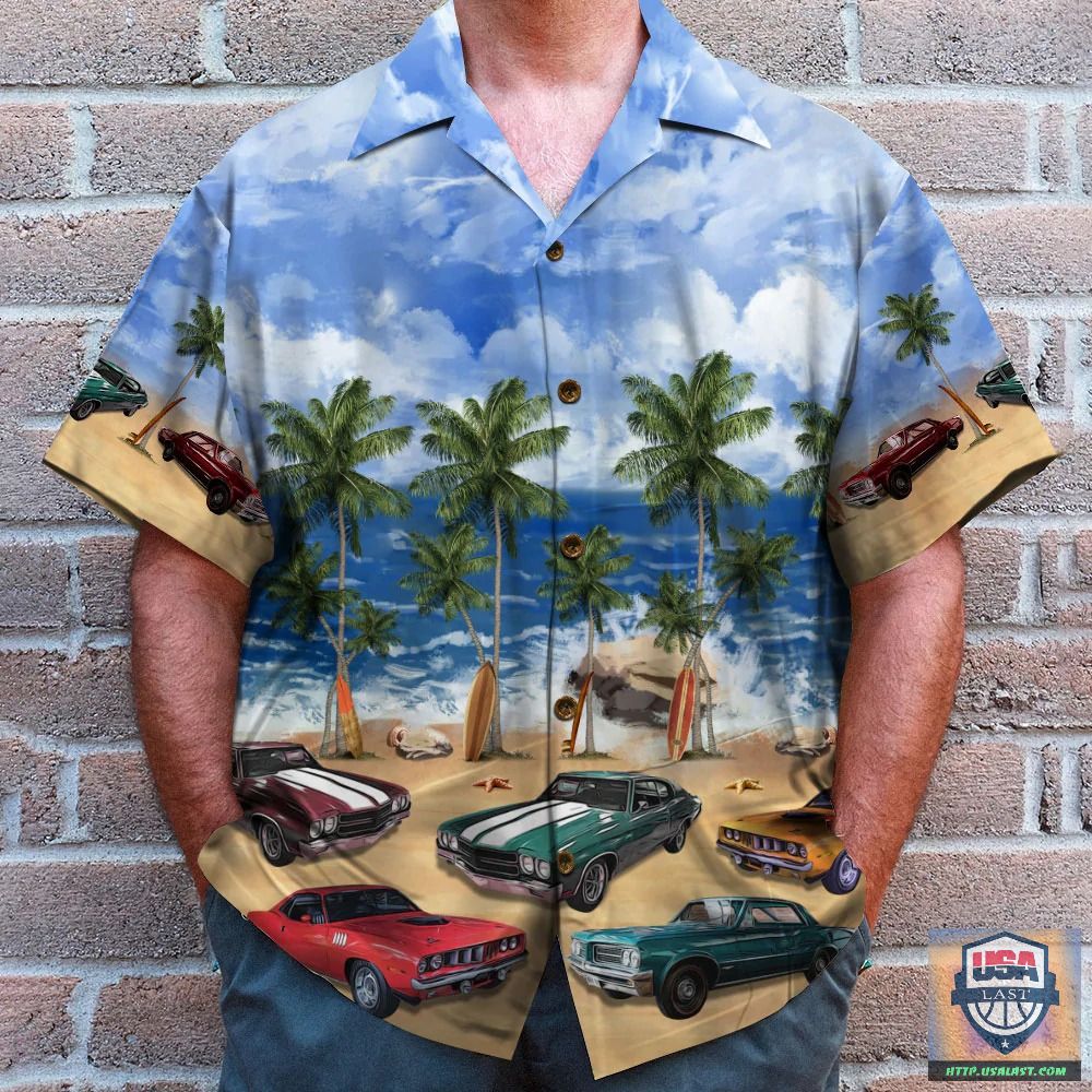 Classic Car Water Pattern Hawaiian Shirt