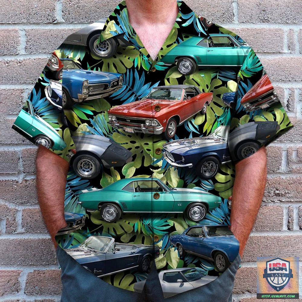 Classic Car Water Pattern Hawaiian Shirt