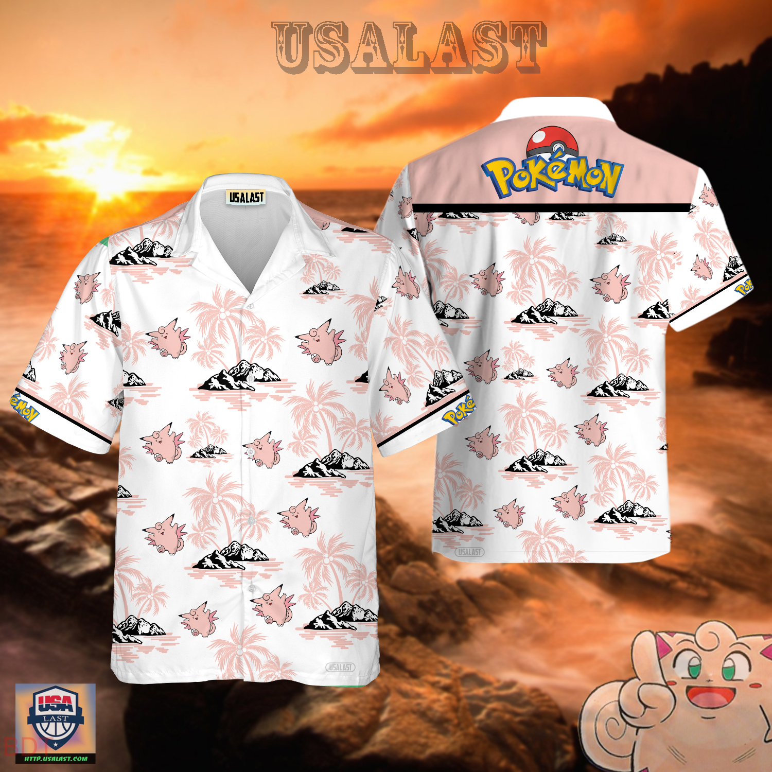 Clefairy Pokemon Hawaiian Shirt