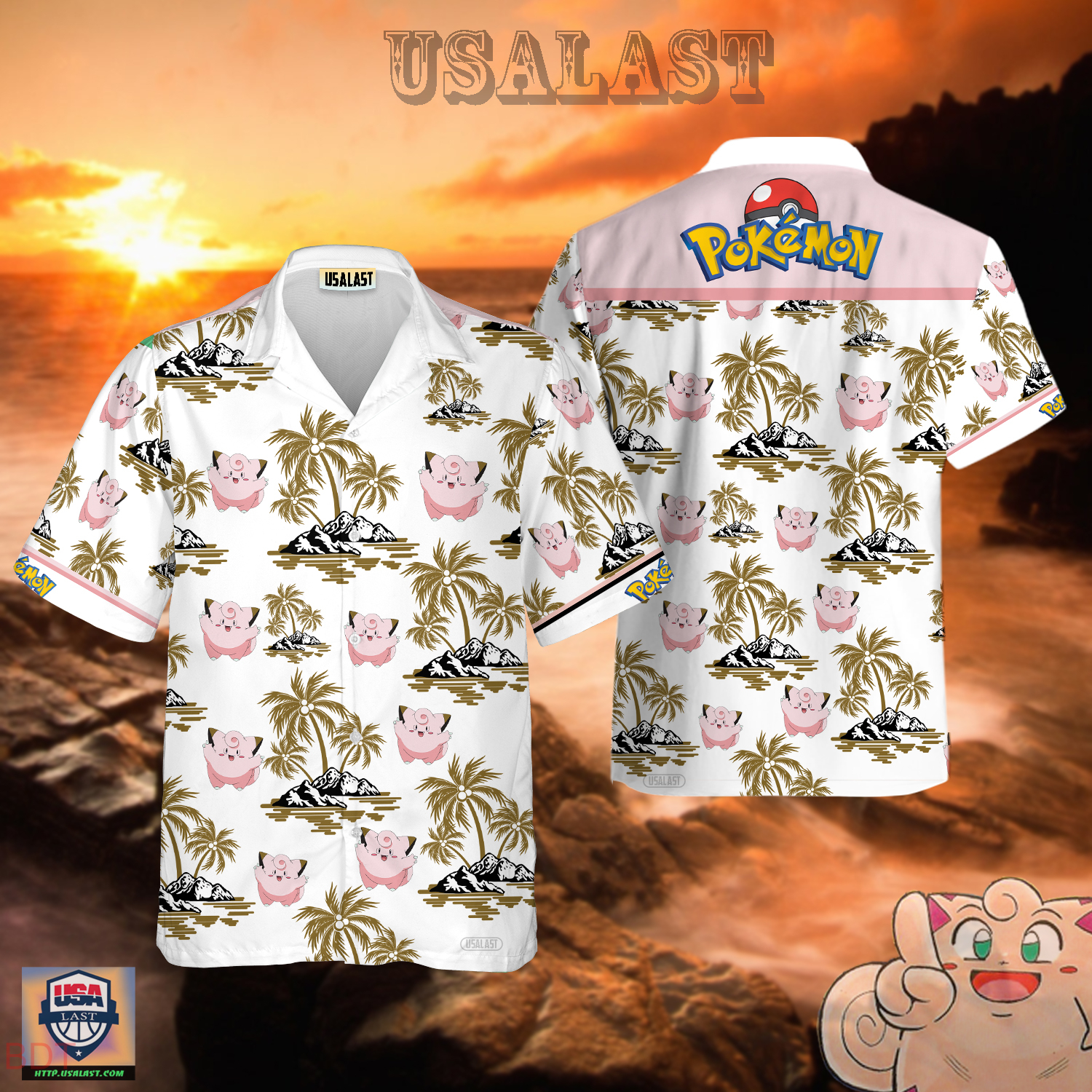 Clefable Pokemon Hawaiian Shirt