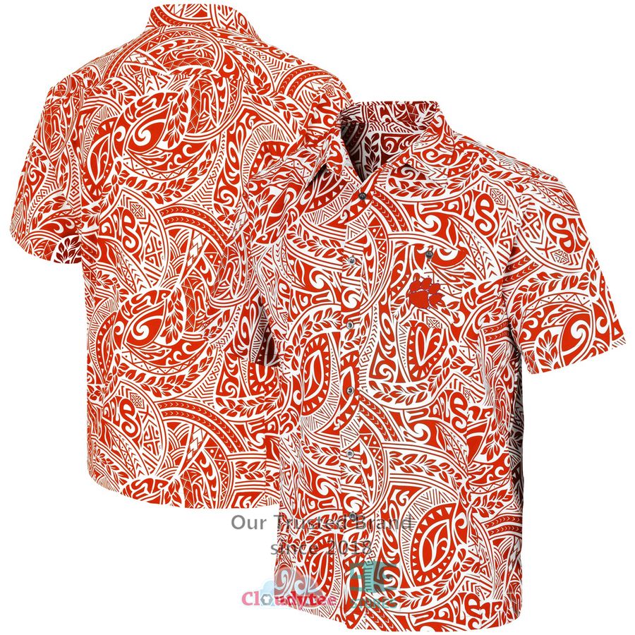 Clemson Tigers Columbia Super Slack Tide Orange Hawaiian Shirt