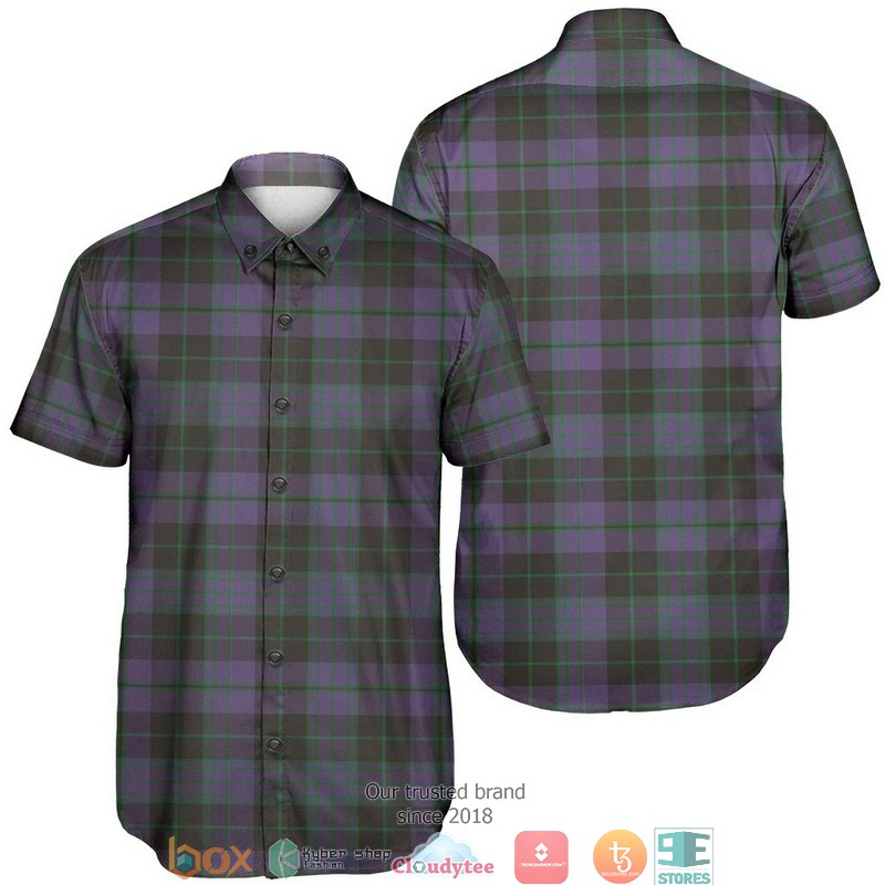 Clergy Blue Tartan Short Sleeve Hawaiian Shirt