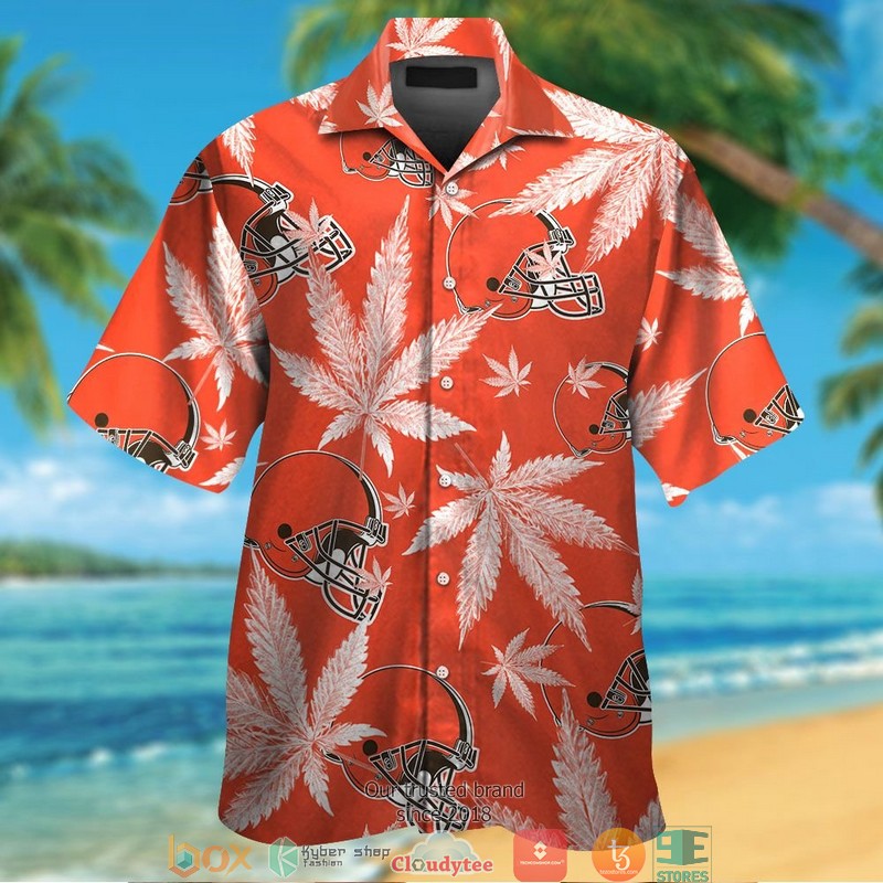 Cleveland Browns Coconut brown Hawaiian Shirt, short