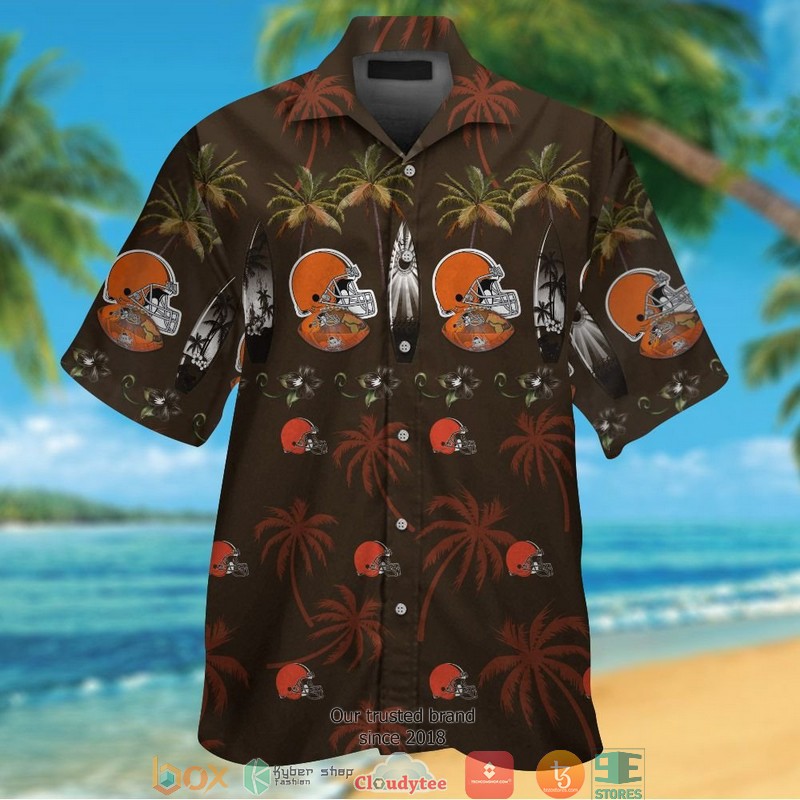 Cleveland Browns Coconut brown Hawaiian Shirt, short