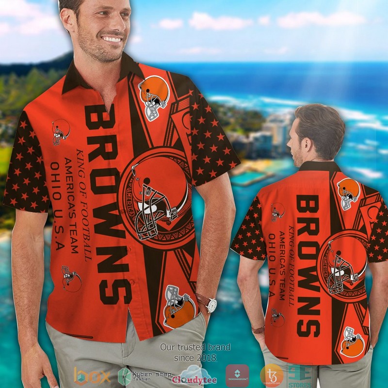 Cleveland Browns Coconut King of football Hawaiian Shirt, short