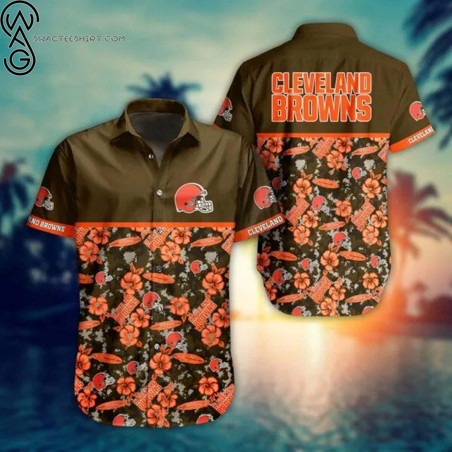 Cleveland Browns Pineapple And Guitar Summer Aloha Hawaiian Shirt