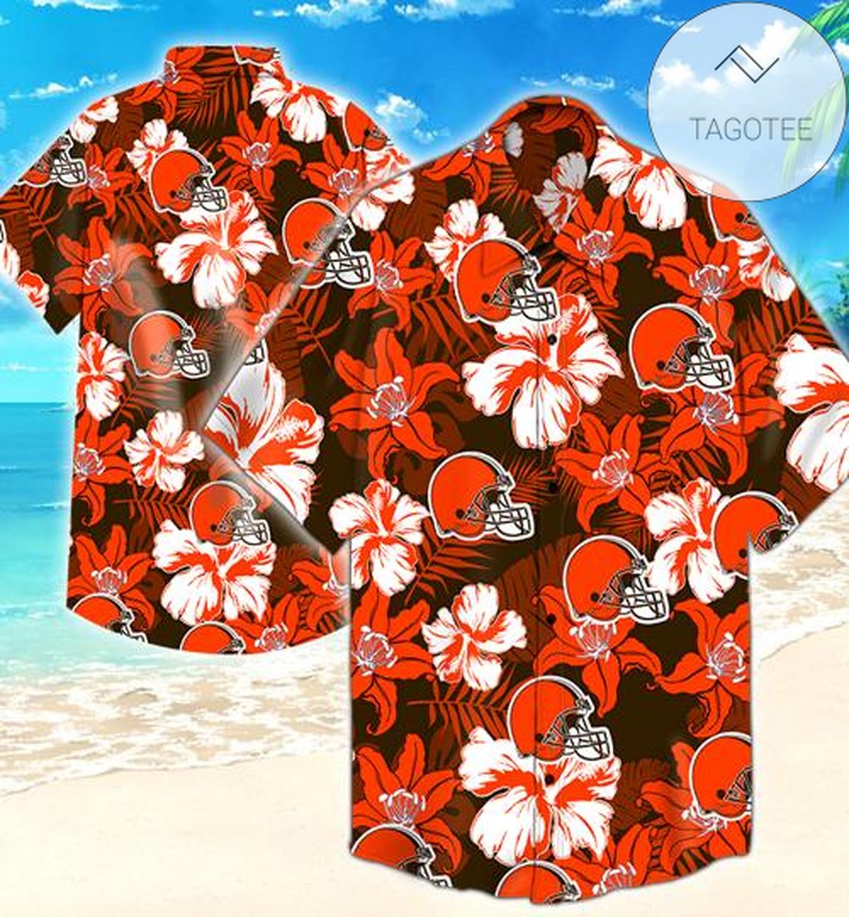 Cleveland Browns Coconut Tree Hawaii 3d Shirt