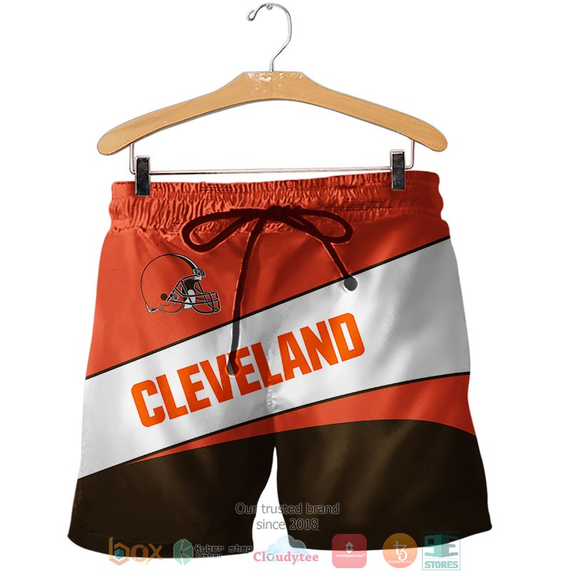 Cleveland Browns Fish Ocean pattern Hawaiian Shirt, short