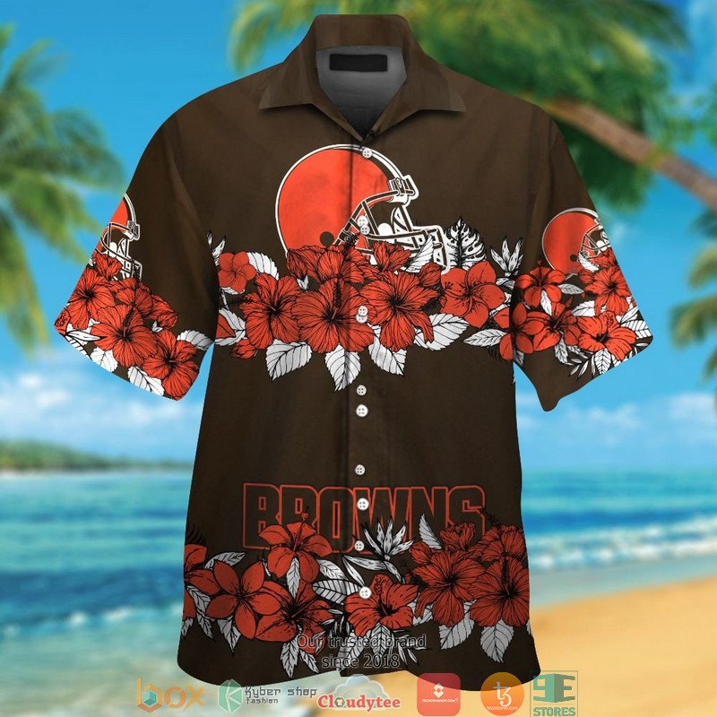 Cleveland Browns Fish Pineapple pattern Hawaiian Shirt, short