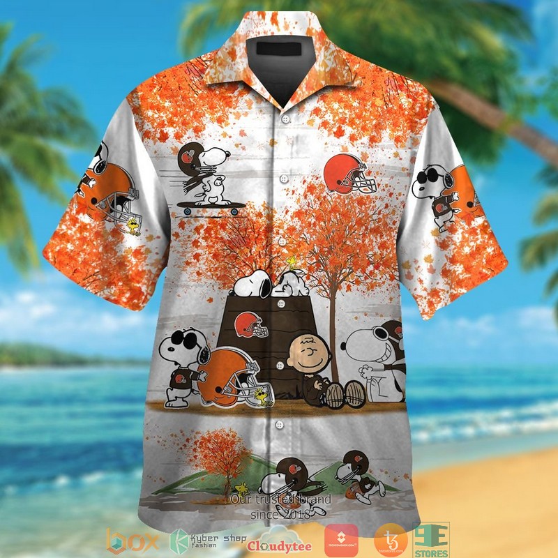 Cleveland Browns Small Sugar Skull Hawaiian shirt, short