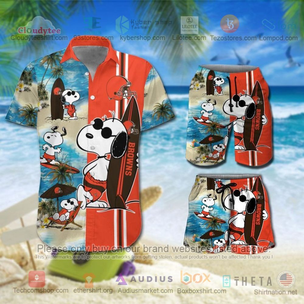 Cleveland Browns Snoopy NFL Hawaiian Shirt, Short