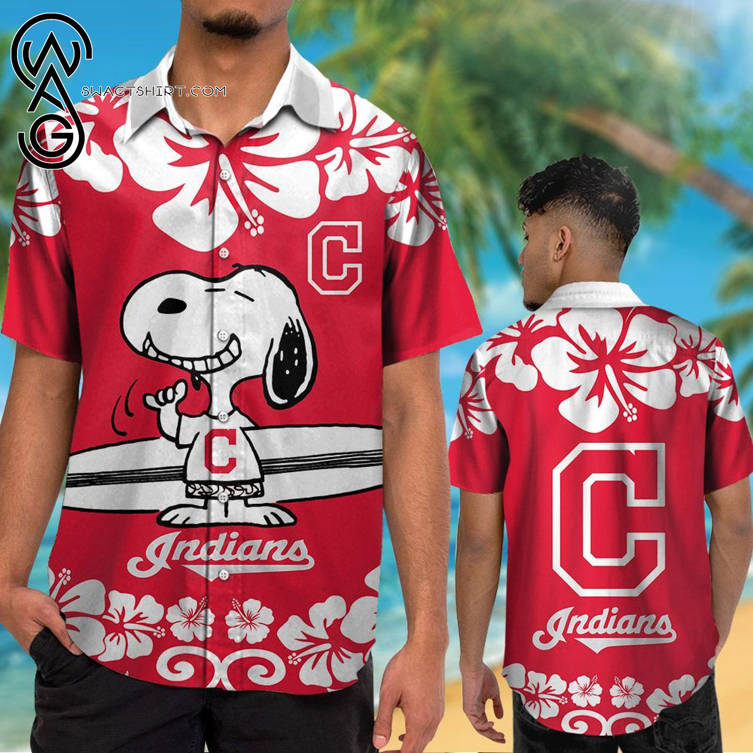 Cleveland Indians And Snoopy Summer Vacation Hawaiian Shirt