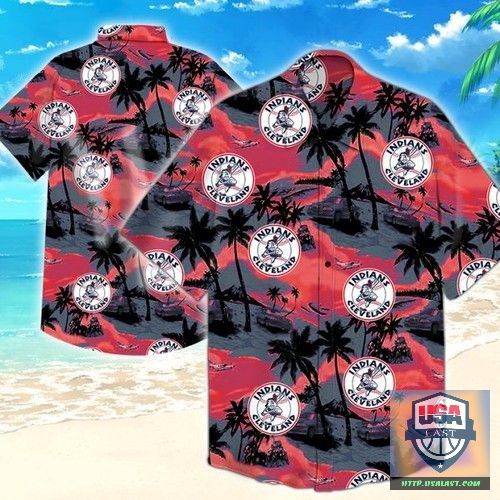 Cleveland Indians Button Up Hawaiian Shirt