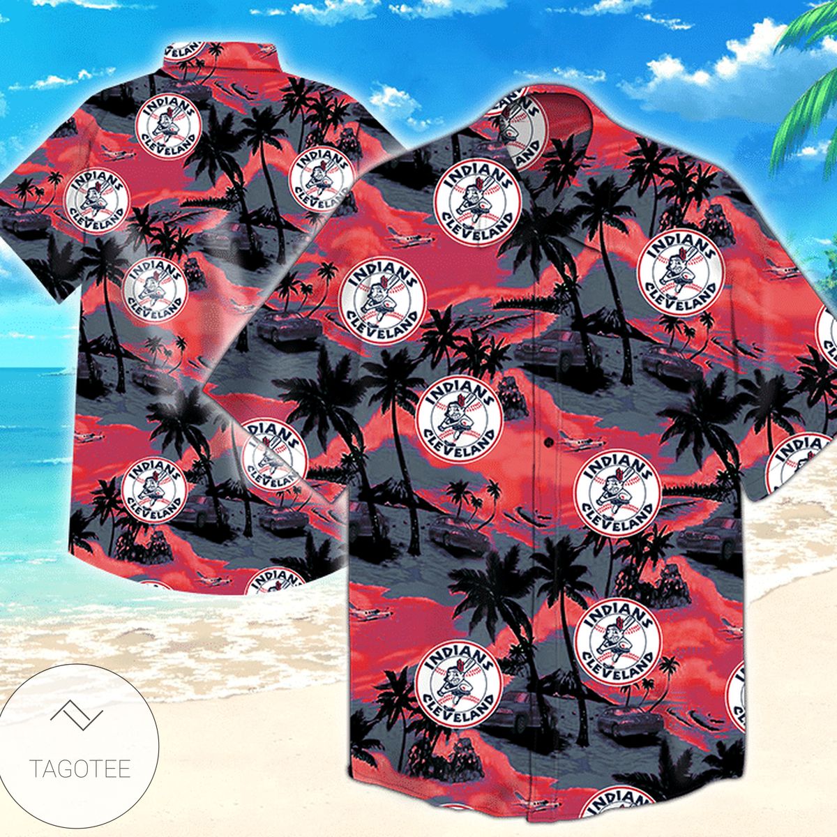 Cleveland Indians Logo Aloha Hawaiian Shirt