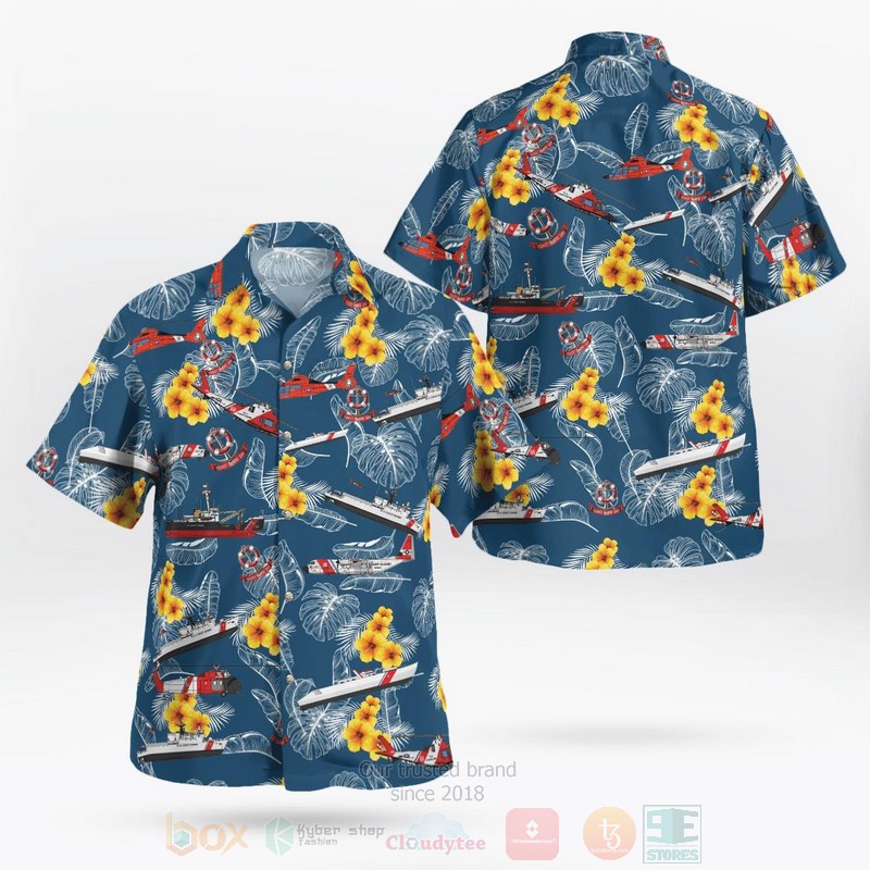 Coast Guard HC-130J Aircraft Hawaiian Shirt